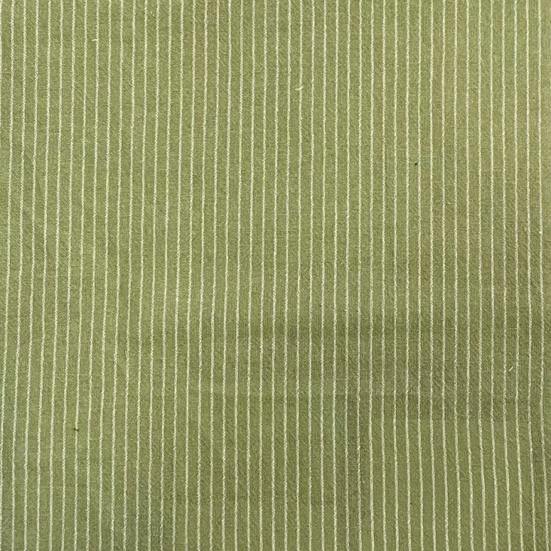 Woven Striped Cotton TISFIN Sage / White